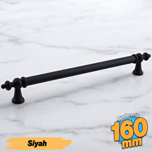 Osmanlı (160 Mm - 16 Cm) Mat Siyah Metal Mobilya Mutfak Çekmece Dolap Dolabı Kulbu Kulpu Kulpları