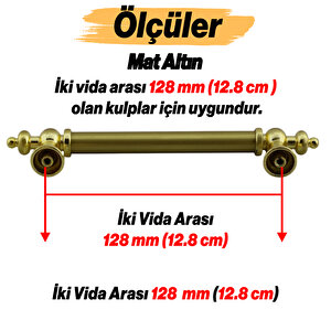 Osman (128 Mm - 12.8 Cm) Gold Metal Mobilya Mutfak Çekmece Dolap Dolabı Kapak Kulbu Kulpu Kulpları