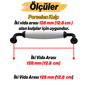 Kapıdağ Porselen Siyah Kulp 128 Mm Mobilya Çekmece Mutfak Dolabı Dolap Kapak Kulplar Kulb Kulpu