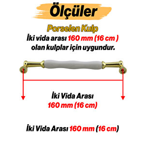 Anav Porselen Gold Altın Kulp 160 Mm Mobilya Çekmece Mutfak Dolabı Dolap Kapak Kulplar Kulb Kulpu