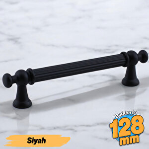 Selçuklu (128 Mm - 12.8 Cm) Mat Siyah Metal Mobilya Mutfak Çekmece Dolap Dolabı Kulbu Kulpu Kulpları