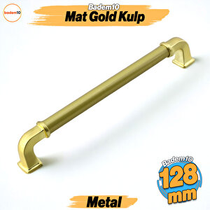 Alfa Metal Mat Gold Altın Kulp 128 Mm Mobilya Çekmece Mutfak Dolabı Dolap Kapak Kulpları Kulb Kulpu