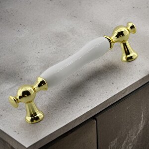 Aruh Porselen Gold Altın Kulp 128 Mm Mobilya Çekmece Mutfak Dolabı Dolap Kapak Kulplar Kulb Kulpu