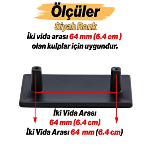 Kayı Metal Siyah Kulp 64 Mm -6.4 Cm Mobilya Çekmece Mutfak Dolabı Dolap Kapak Kulpları Kulb Kulpu