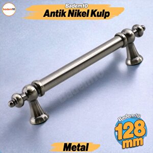 Osmanlı Antik Nikel Metal Kulp 128 Mm Mobilya Çekmece Mutfak Dolabı Dolap Kapak Kulpları Kulb Kulpu