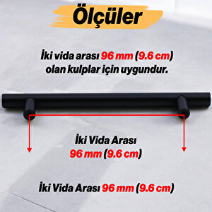 Mia Mojan (96 Mm - 9.6 Cm) Mat Siyah Metal Mobilya Mutfak Çekmece Dolap Dolabı Kulbu Kulpu Kulpları