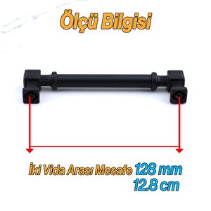 Talas 128 Mm Düz Si̇yah Metal Kulp Mobilya Çekmece Mutfak Dolabı Dolap Kulpları Kulb 12.8 Cm