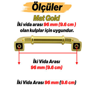 Alfa Metal Mat Gold Altın Kulp 96 Mm Mobilya Çekmece Mutfak Dolabı Dolap Kapak Kulpları Kulb Kulpu