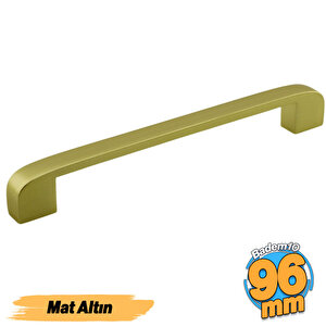 Zehra (96 Mm - 9.6 Cm) Mat Gold Metal Mobilya Mutfak Çekmece Dolap Dolabı Kapak Kulbu Kulpu Kulpları