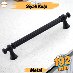 Selçuklu Siyah Metal Kulp 192 Mm Mobilya Çekmece Mutfak Dolabı Dolap Kapak Kulpları Kulb Kulpu