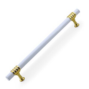Eylül Mobilya Mutfak Dolabı Çekmece Dolap Kulpları Kapak Kulpu Kulbu Beyaz Altın 224 Mm Metal Kulp