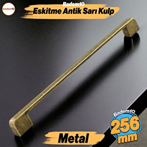 Radus Antik Sarı Metal Kulp 256 Mm 25.6 Cm Mobilya Çekmece Mutfak Dolabı Dolap Kulpları Kulbu Kulpu
