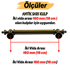 Osmanlı Metal Antik Sarı Kulp 160 Mm 16 Cm Mobilya Çekmece Mutfak Dolabı Dolap Kapak Kulb Kulpu