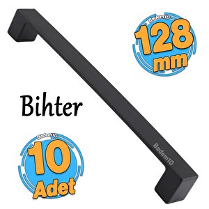 10 Adet Bihter Mutfak Kulpu Çekmece Dolap Kapak Kulbu Metal Kulp Mobilya Dolabı Kulpları Siyah 128mm
