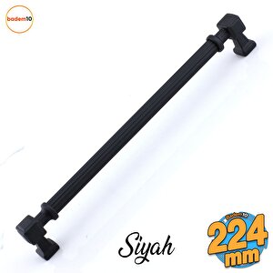 Talas 224 Mm Çizgili Si̇yah Metal Kulp Mobilya Çekmece Mutfak Dolabı Dolap Kulpları Kulb 22.4 Cm