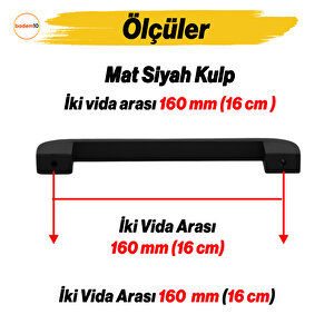 Zehra Kulp 160 Mm Siyah Metal Mutfak Mobilya Çekmece Mutfak Dolap Dolabı Kulpları Kapak Kulbu 16 Cm
