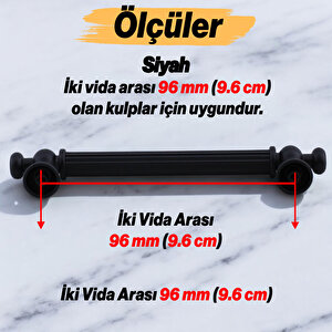 Selçuklu (96 Mm - 9.6 Cm) Mat Siyah Metal Mobilya Mutfak Çekmece Dolap Dolabı Kulbu Kulpu Kulpları