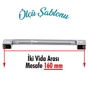 10 Adet Gölcük Düz Mobilya Mutfak Dolap Çekmece Dolabı Kapak Metal Kulpu Kulbu Kulpları Krom 160 Mm