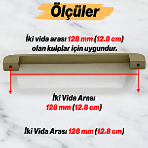 Zehra (128 Mm - 12.8 Cm) Mat Gold Metal Mobilya Mutfak Çekmece Dolap Dolabı Kulbu Kulpu Kulpları