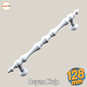 Nilay Beyaz Metal Kulp 128 Mm -12.8 Cm Mobilya Çekmece Mutfak Dolabı Dolap Kulpları Kulbu Kulpu