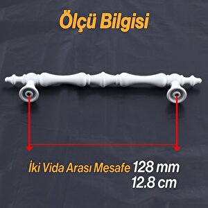 Nilay Beyaz Metal Kulp 128 Mm -12.8 Cm Mobilya Çekmece Mutfak Dolabı Dolap Kulpları Kulbu Kulpu