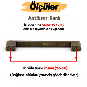 Uhud Kulp 96 Mm Antik Sarı Metal Mutfak Mobilya Çekmece Mutfak Dolap Dolabı Kulpları Kapak Kulbu