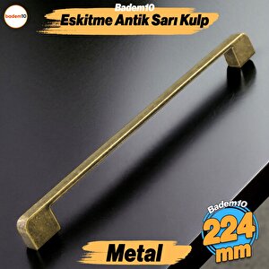 Radus Antik Sarı Metal Kulp 224 Mm -22.4 Cm Mobilya Çekmece Mutfak Dolabı Dolap Kulpları Kulbu Kulpu