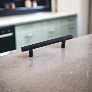 Çubuk Mat Siyah Metal Kulp 96 Mm 9.6 Cm Mobilya Mutfak Çekmece Dolap Dolabı Kulpu Kulbu Kulplar