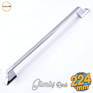 Mostar 224 Mm Krom Gümüş Renk Metal Kulp Mobilya Çekmece Mutfak Dolabı Dolap Kulpları Kulb 22.4 Cm