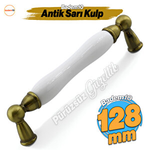 Domaniç Porselen Antik Sarı Kulp 128 Mm Mobilya Çekmece Mutfak Dolabı Dolap Kapak Kulplar Kulb Kulpu