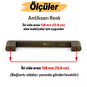 Uhud Kulp 128 Mm Antik Sarı Metal Mutfak Mobilya Çekmece Mutfak Dolap Dolabı Kulpları Kapak Kulbu