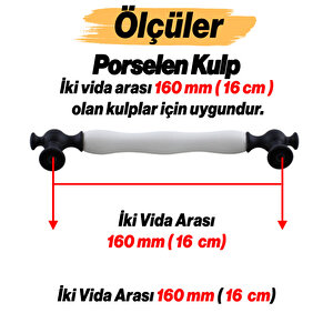 Arnas Porselen Siyah Kulp 160 Mm Mobilya Çekmece Mutfak Dolabı Dolap Kapak Kulpları Kulb Kulpu