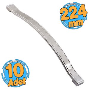 10 Adet Akasya Metal Mobilya Mutfak Dolabı Çekmece Kapı Dolap Kulpu Kulbu Krom (224 Mm-22.4 Cm) Kulp