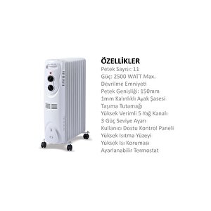 Alveus 11 Dilim Yağlı Isıtıcı Radyatör Alv09