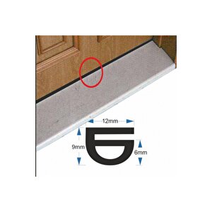 Çelik Kapı Fitili Çelik Kapı Contası Geçmeli Eşik Fitili 6 Metre Siyah