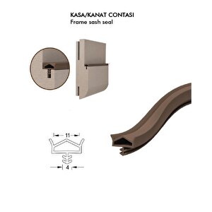 Ahşap Kapı Fitili Ahşap Kapı Contası Krem 25 Metre Ortadan Tırnaklı Akc-11