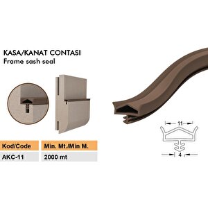 Ahşap Kapı Fitili Ahşap Kapı Contası Siyah 25 Metre Ortadan Tırnaklı Akc-11