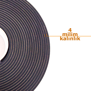 Kapı Pencere İzolasyon Bandı Yapışkan Sünger 4 Mm Kalınlık 40 Mm Genişlik 10 Metre Uzunluk / Eva-4*40