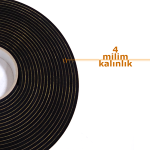 Kapı Pencere İzolasyon Bandı Yapışkan Sünger 5 Mm Kalınlık 30 Mm Genişlik 10 Metre Uzunluk / Epdm-5*30