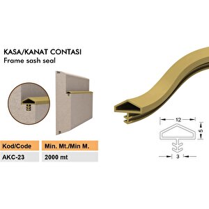 Ahşap Kapı Fitili Ahşap Kapı Contası Meşe Rengi 25 Metre Ortadan Tırnaklı Çatılı