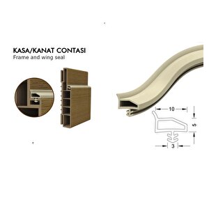 Ahşap Amerikan Kapı Contası Ahşap Kapı Kasa Fitili Ortadan Tırnaklı 25 Metre Meşe Rengi