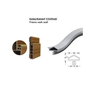 Ahşap Kapı Fitili Ahşap Kapı Contası Kahverengi 25 Metre Ortadan Tırnaklı Akc-10