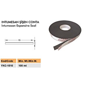 Yangın İntümesan Kapı Fitili Yangın Duman Contası 15x10 25 Metre