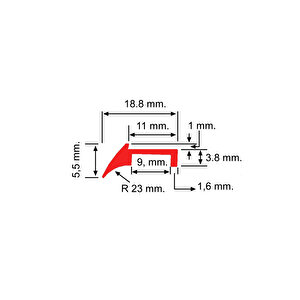 Cnc Tezgah Eksen Sıyırıcı Fitil Hareketli Eleman Fitili Kırmızı Renk 20 Metre Uzunluk Cnc-06