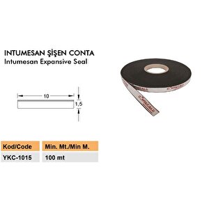 Contacall Yangın  İntümesan Kapı Fitili Yangın Duman Contası 10x15 25 Metre