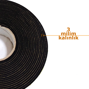 Kapı Pencere Bandı Yapışkan Sünger 3 Mm Kalınlık 40 Mm Genişlik 10 Metre Uzunluk / Eva-3*40