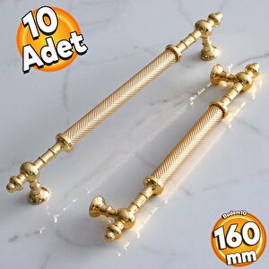 10 Adet Ladin Altın Gold Metal Kulp 160 Mm-16 Cm Mobilya Mutfak Çekmece Dolabı Dolap Kapak Kulpları Kulbu