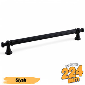 Selçuklu (224 Mm - 22.4 Cm) Siyah Metal Mobilya Mutfak Çekmece Dolap Dolabı Kulbu Kulpu Kulpları
