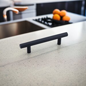 Çubuk 10 Adet Siyah Metal Kulp ( 96 Mm-9.6 Cm) Mobilya Mutfak Çekmece Dolabı Kulpu Kulbu Kulpları