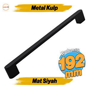 Uhud Kulp 192 Mm Siyah Metal Mutfak Mobilya Çekmece Mutfak Dolap Dolabı Kulpları Kapak Kulbu 19.2 Cm